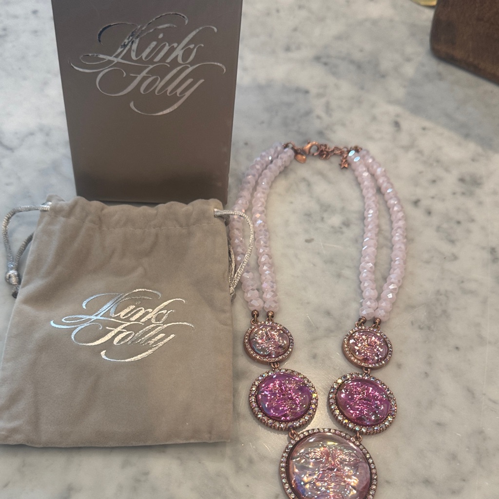 Kirks Folly Sea View Water Moon Necklace In Pink Tones